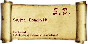 Sajti Dominik névjegykártya